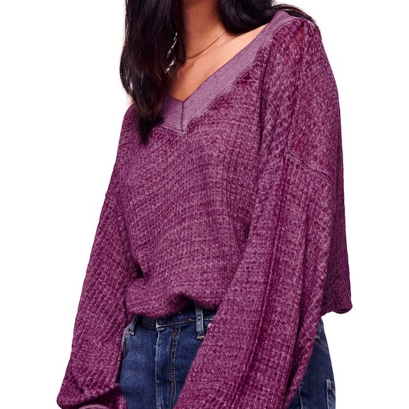 Free People Tops - Free People- South Side- Thermal Top- Violet